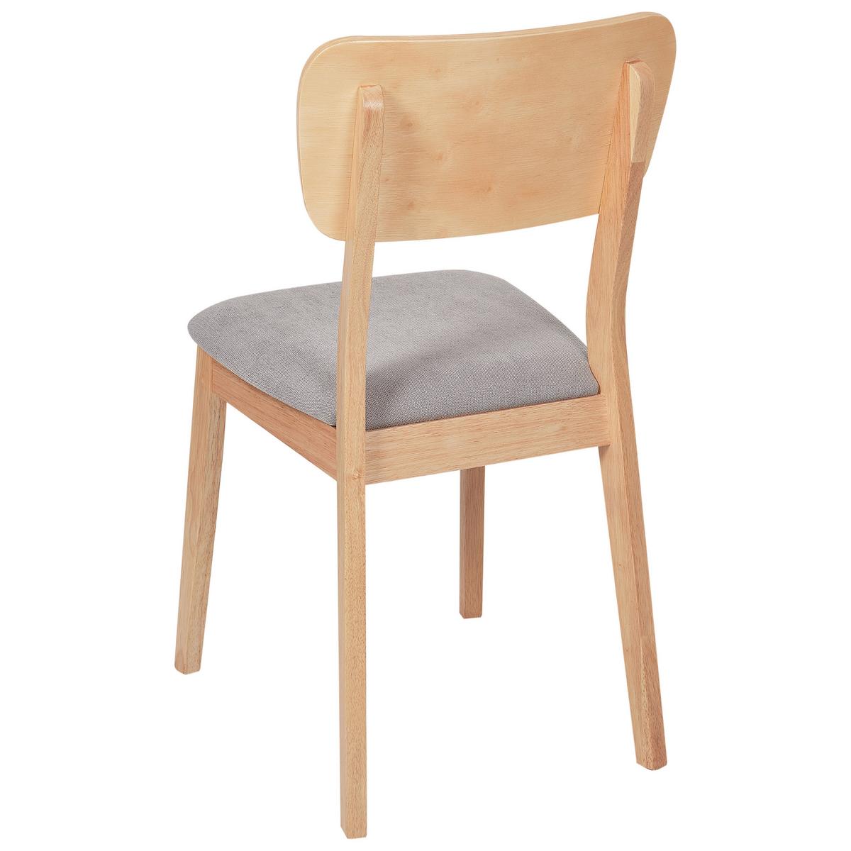 ESSZIMMERSTUHL 2er-Set Heller Holzfarbton Minier - Hellbraun/Grau, Holz (46/85/51cm) - Beliani
