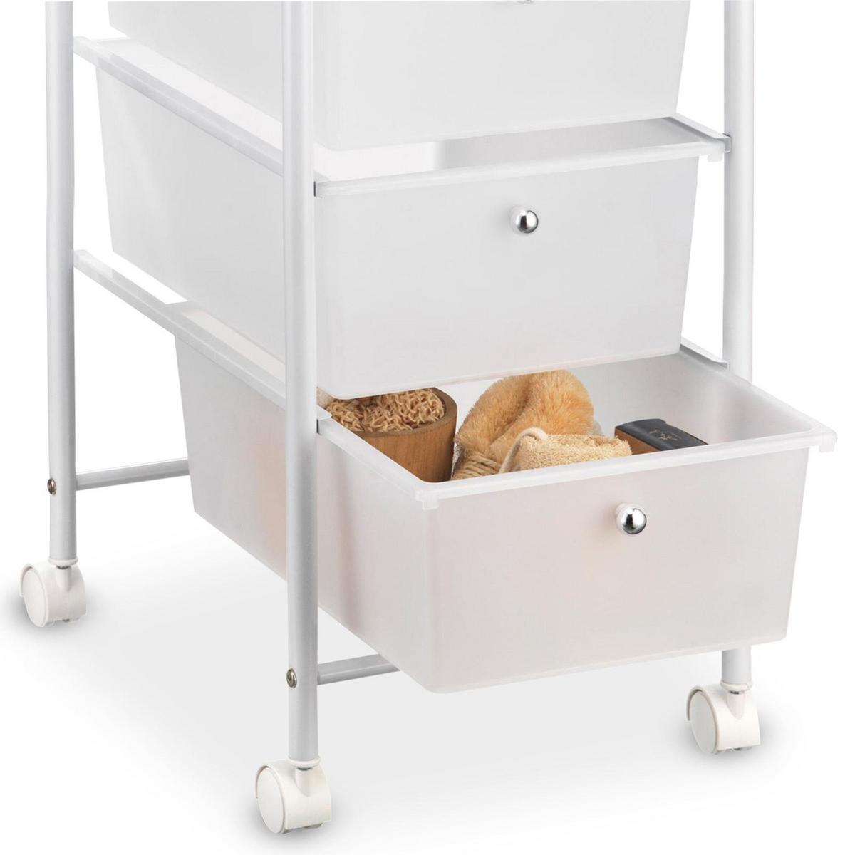 BADROLLWAGEN GINA weiß - Weiß, Kunststoff/Metall (33/79/39cm) - IDIMEX
