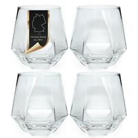 TRINKGLAS SET im Hexagon Design 240 ml (4-tlg) - Transparent, Glas - Intirilife