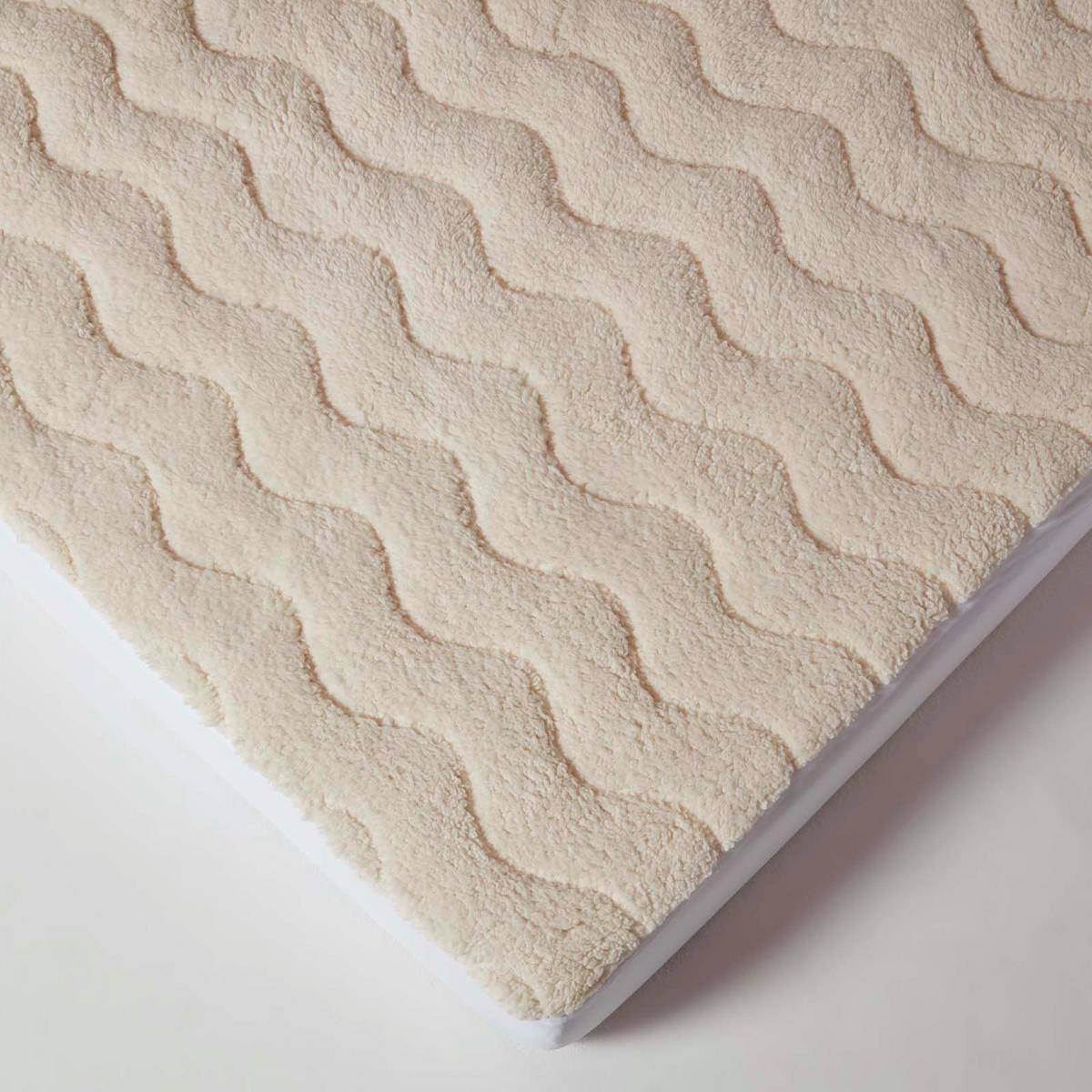 FLEECE-MATRATZENTOPPER 135/190 cm, weich & wärmend - Weiß, Textil (135/190cm) - Homescapes