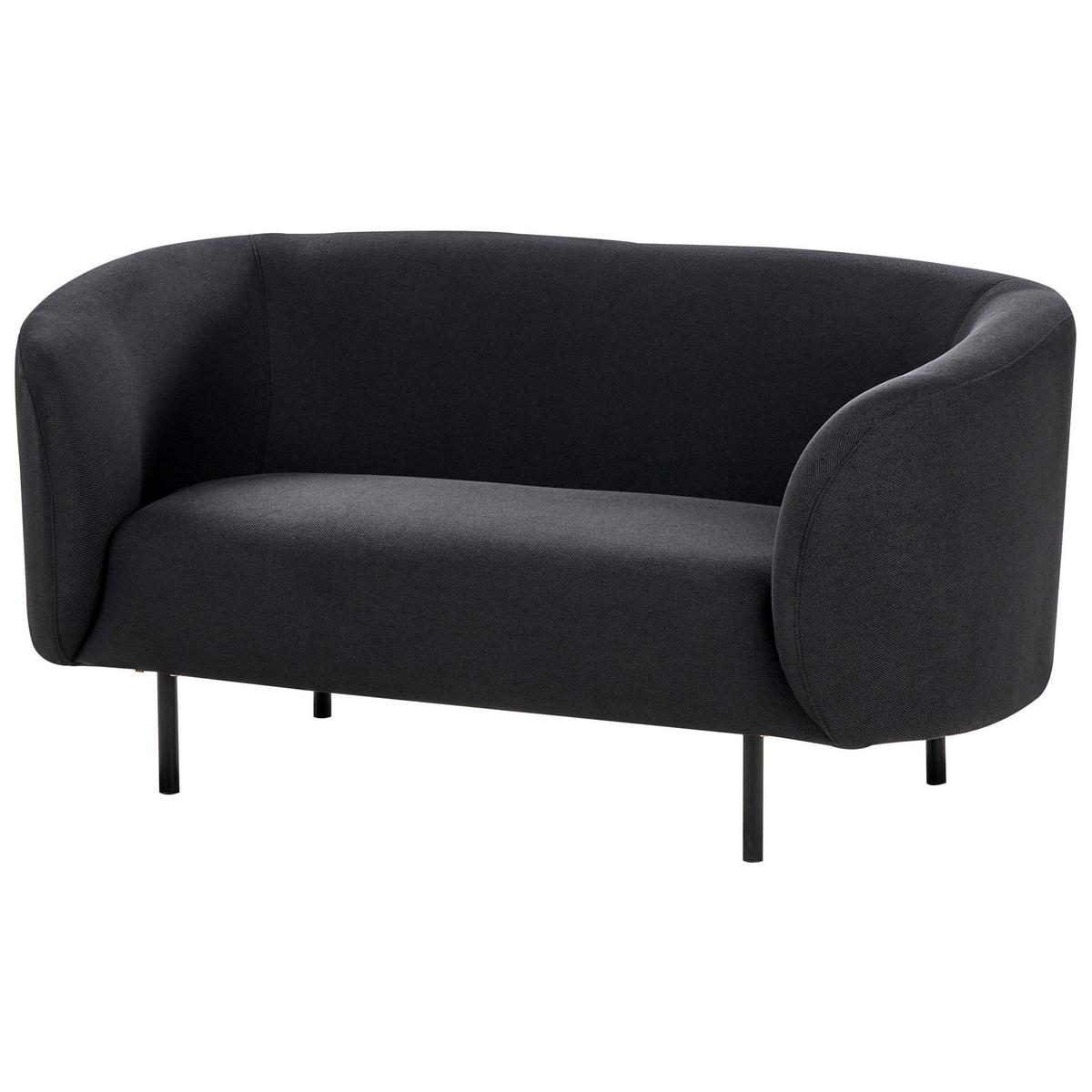 2-SITZER-SOFA Stoff schwarz Loen - Schwarz, Textil (155/79/70cm) - Beliani