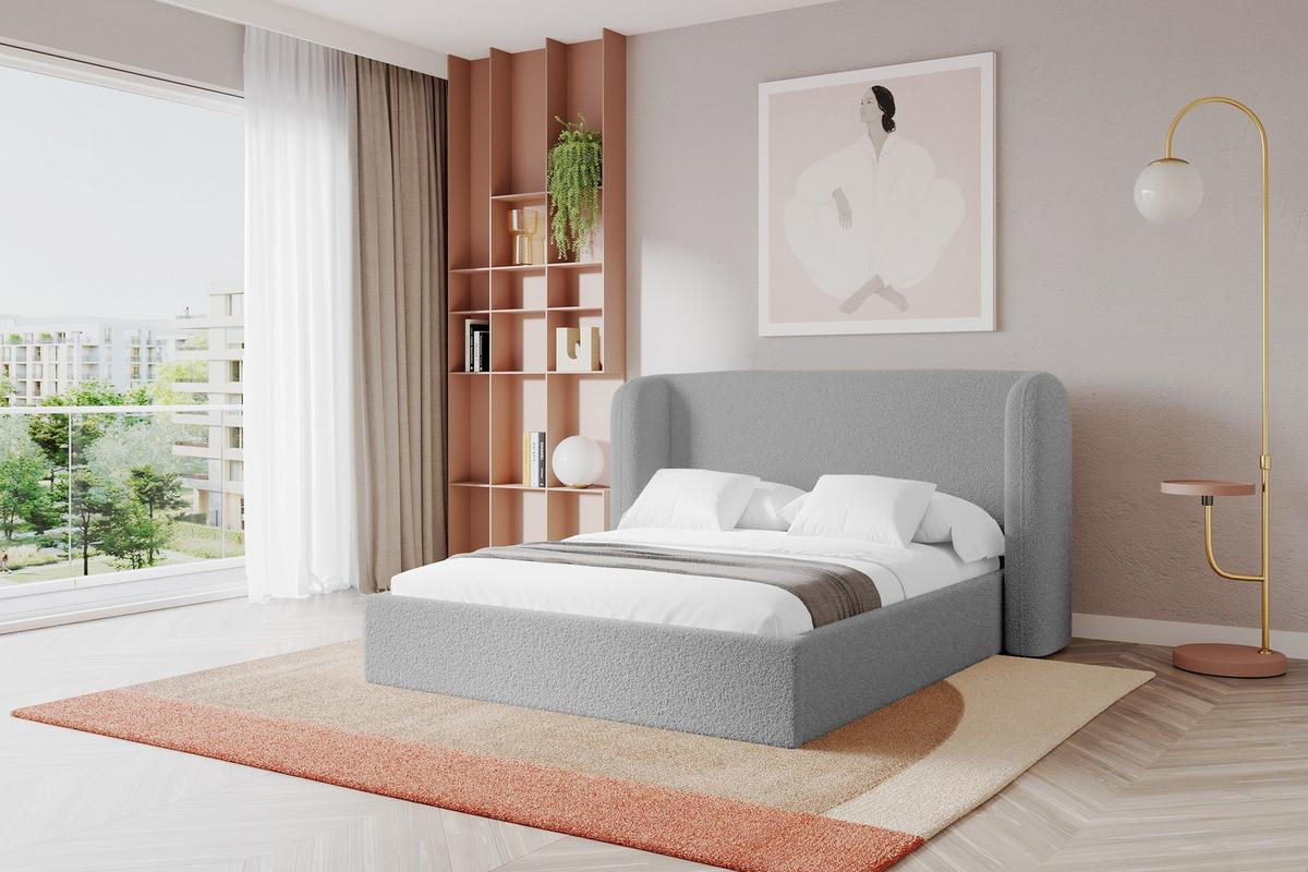 POLSTERBETT mit Bettkasten und Lattenrost, Bett mit Matratze H3/H4 - ESTI 140x200 Hellgrau - Silberfarben, Holzwerkstoff/Textil (140/200cm) - ALTDECOR