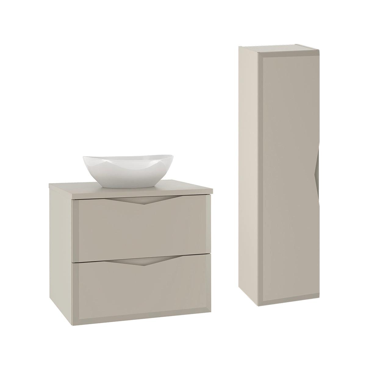 BADMÖBEL 60.6cm Ellie 2er-Set Kaschmir - Kaschmir, Holzwerkstoff (60.6/52.2/46.5cm) - Petits-meubles