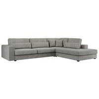ECKSOFA Savona Hellgrau Strukture - rechts - Hellgrau/Schwarz, Kunststoff/Textil (249/316cm) - MKS