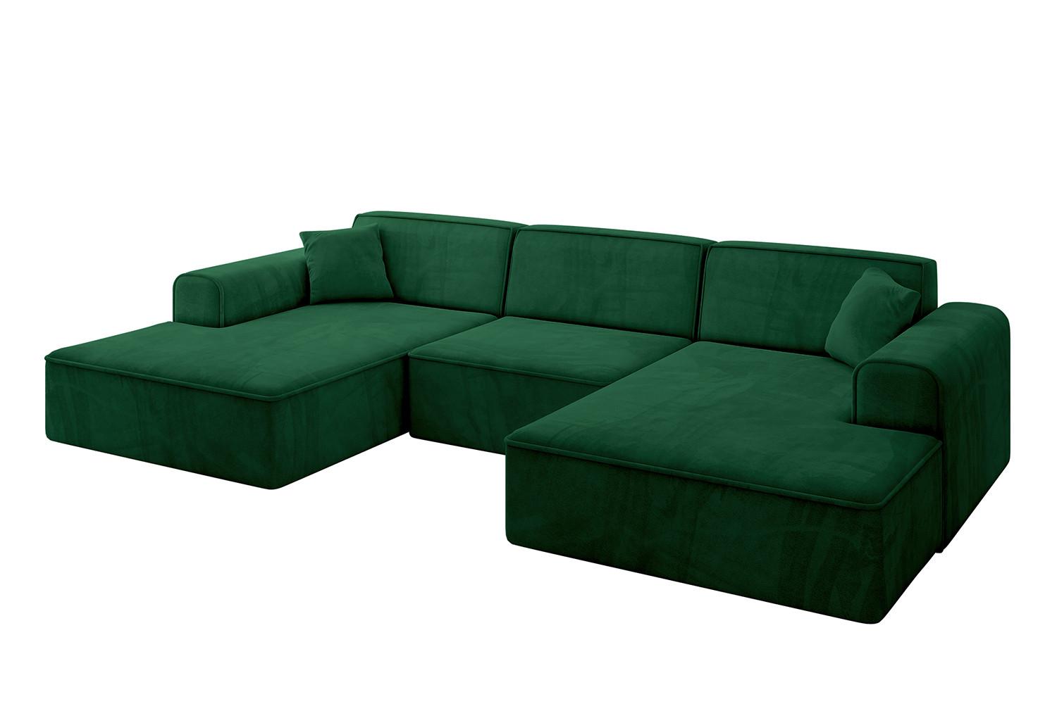 WOHNLANDSCHAFT IREA-U1-v3 - 303x171x79 cm Grün - Grün, Holzwerkstoff/Textil (303/79/171cm) - ALTDECOR