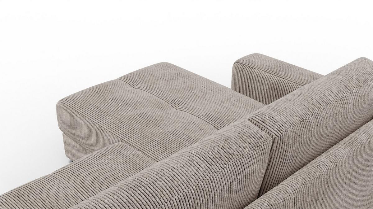 ECKSOFA OLI 4-Sitzer links, taupe - Taupe, Holz/Textil (295/172cm) - Wozimo