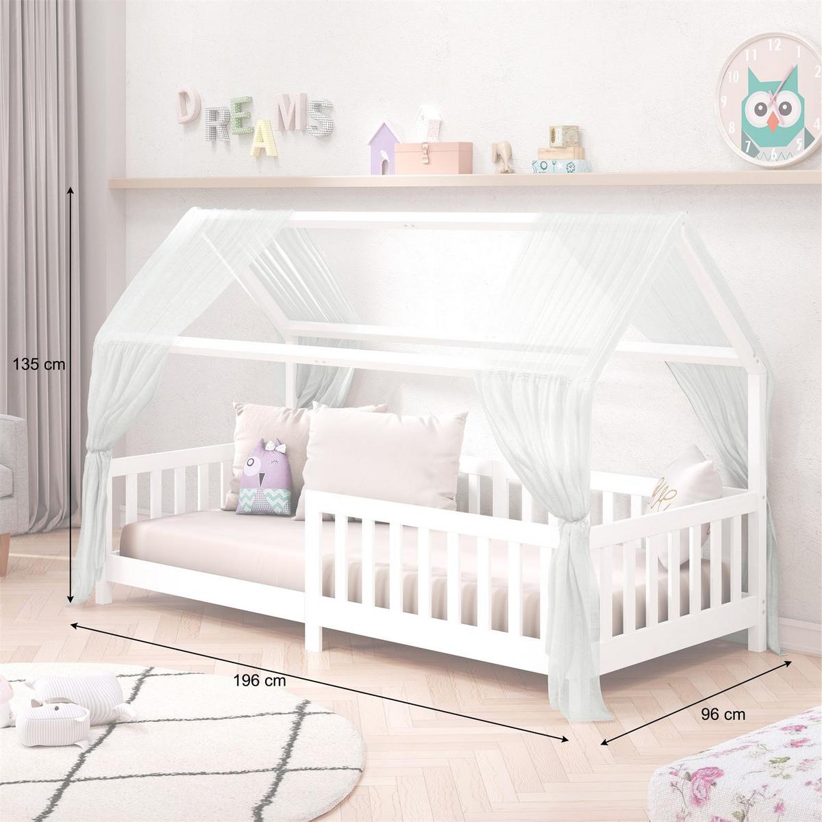 HAUSBETT NINA 90x200 cm weiß - Weiß, Holz (96/135/206cm) - IDIMEX