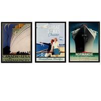 POSTER Set Mit 3 Drei Jahrgang Blätter Kreuzfahrt A3 Rahmenlos - Klar, Papier (29.7/5/42cm) - Nacnic