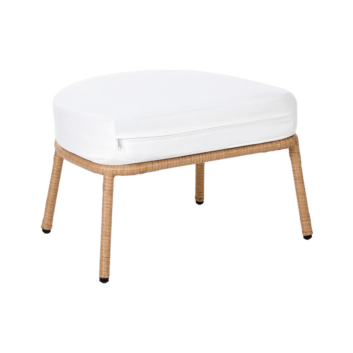 GARTENSESSEL mit Fußstütze Polyrattan Hellbraun Fonni - Hellbraun, Kunststoff (75/85/55cm) - Beliani