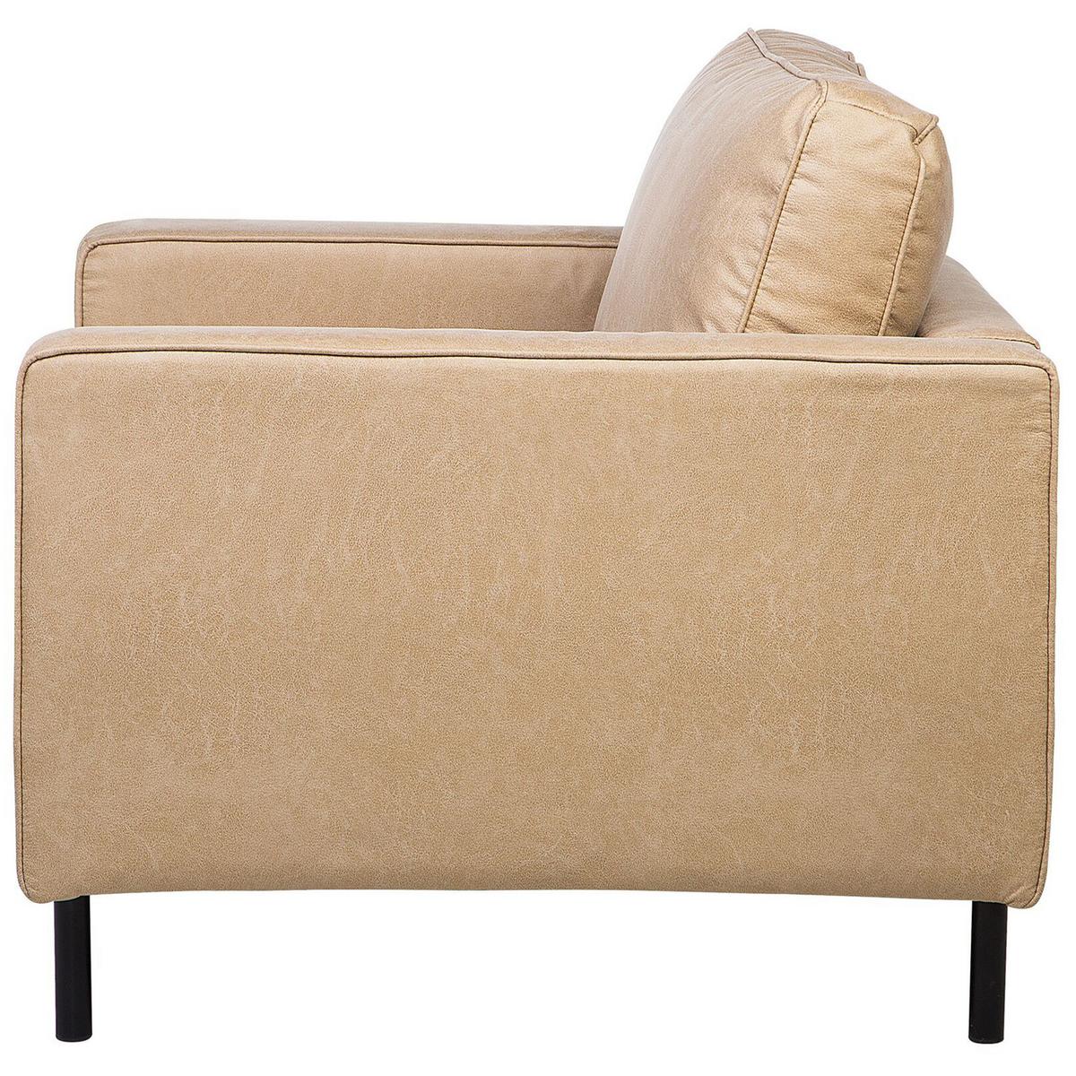 SESSEL Lederoptik beige Savalen - Beige/Schwarz, Kunststoff (117/87/91cm) - Beliani