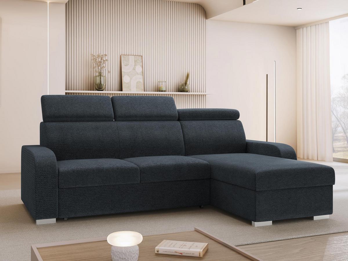 ECKSOFA Oslo 2rLC - Silberfarben/Blaugrau, Holz/Textil (235/170cm) - MIRJAN24