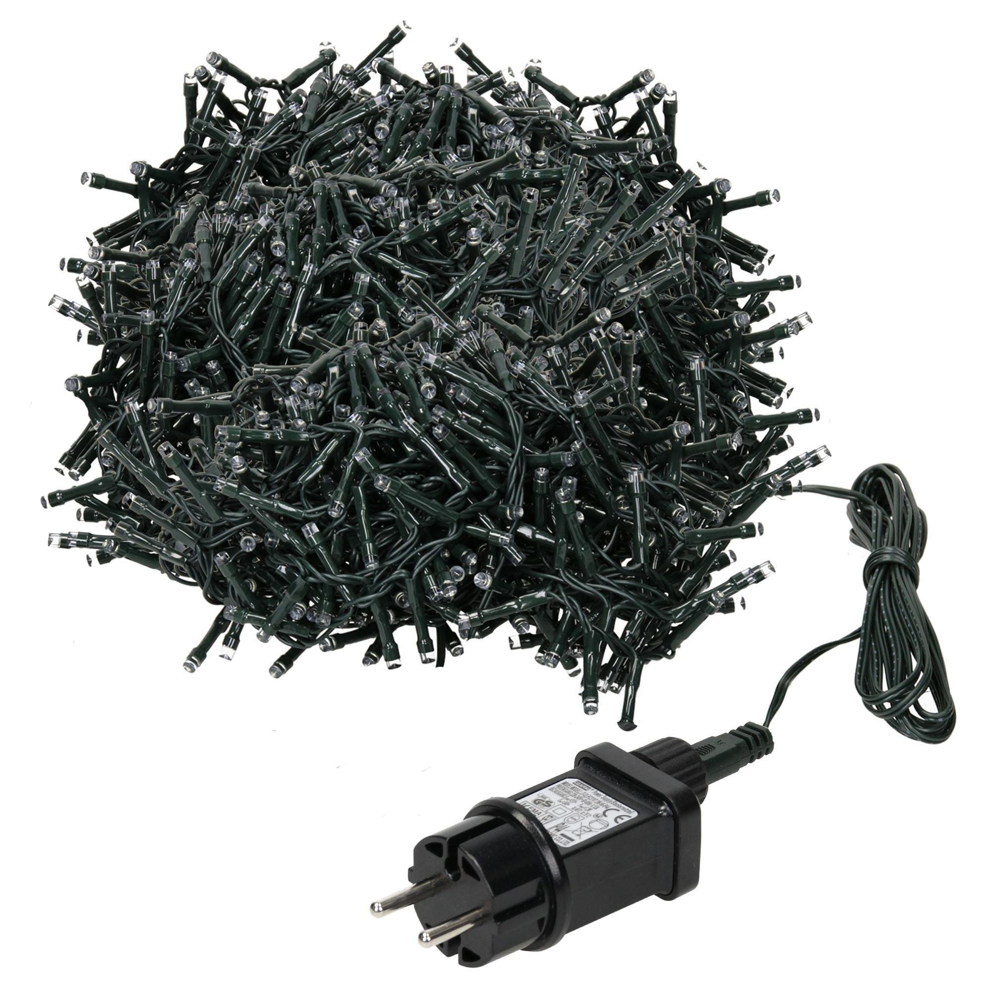 LED LICHTERKETTE Cluster Außen Innen 15 m Weihnachtsbeleuchtung 750 LED Warmweiß - Schwarz, Kunststoff (1800cm) - ECD-Germany