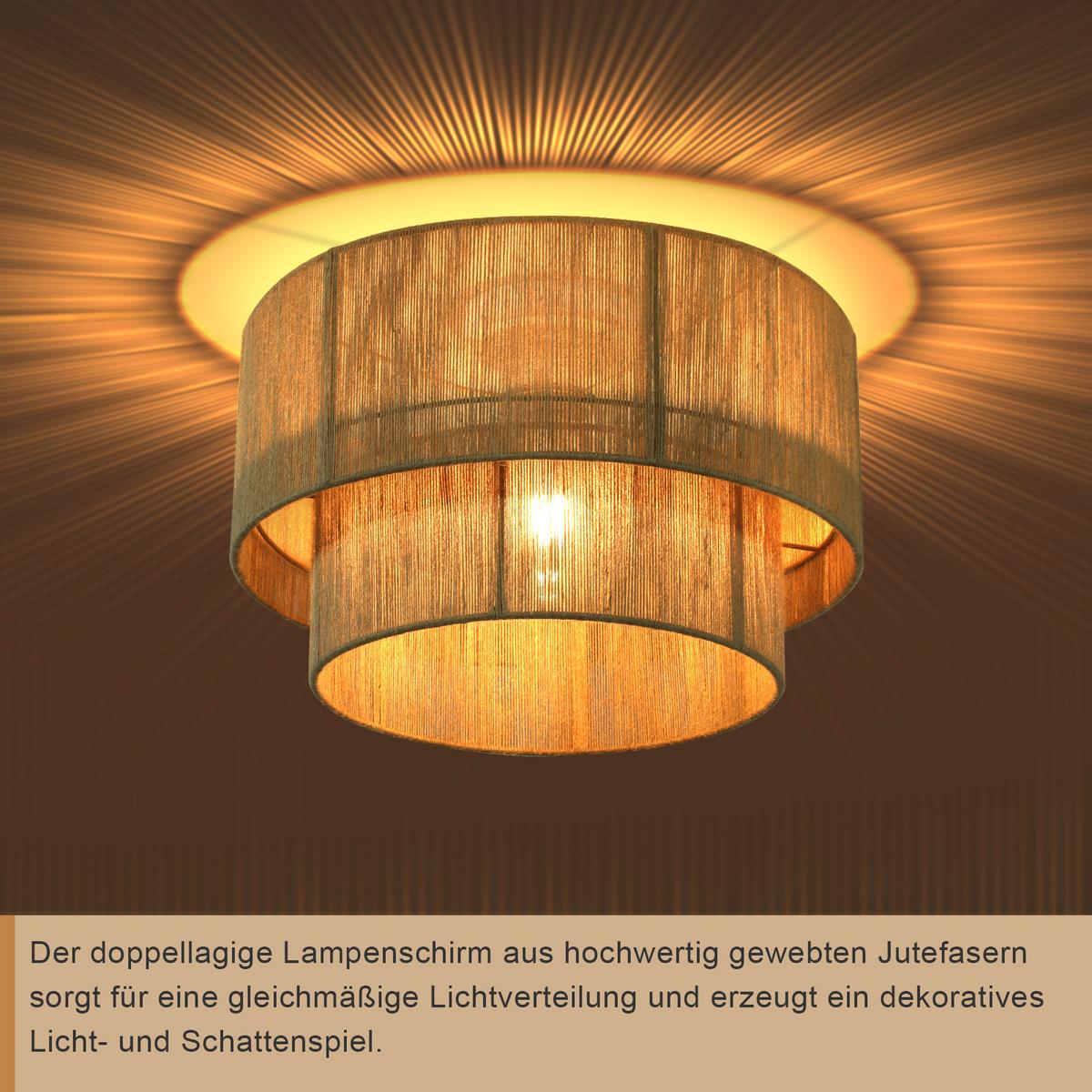 DECKENLEUCHTE Clemens Ⅲ 40/40/28 cm - Braun, Metall (40/40/28cm) - Nettlife