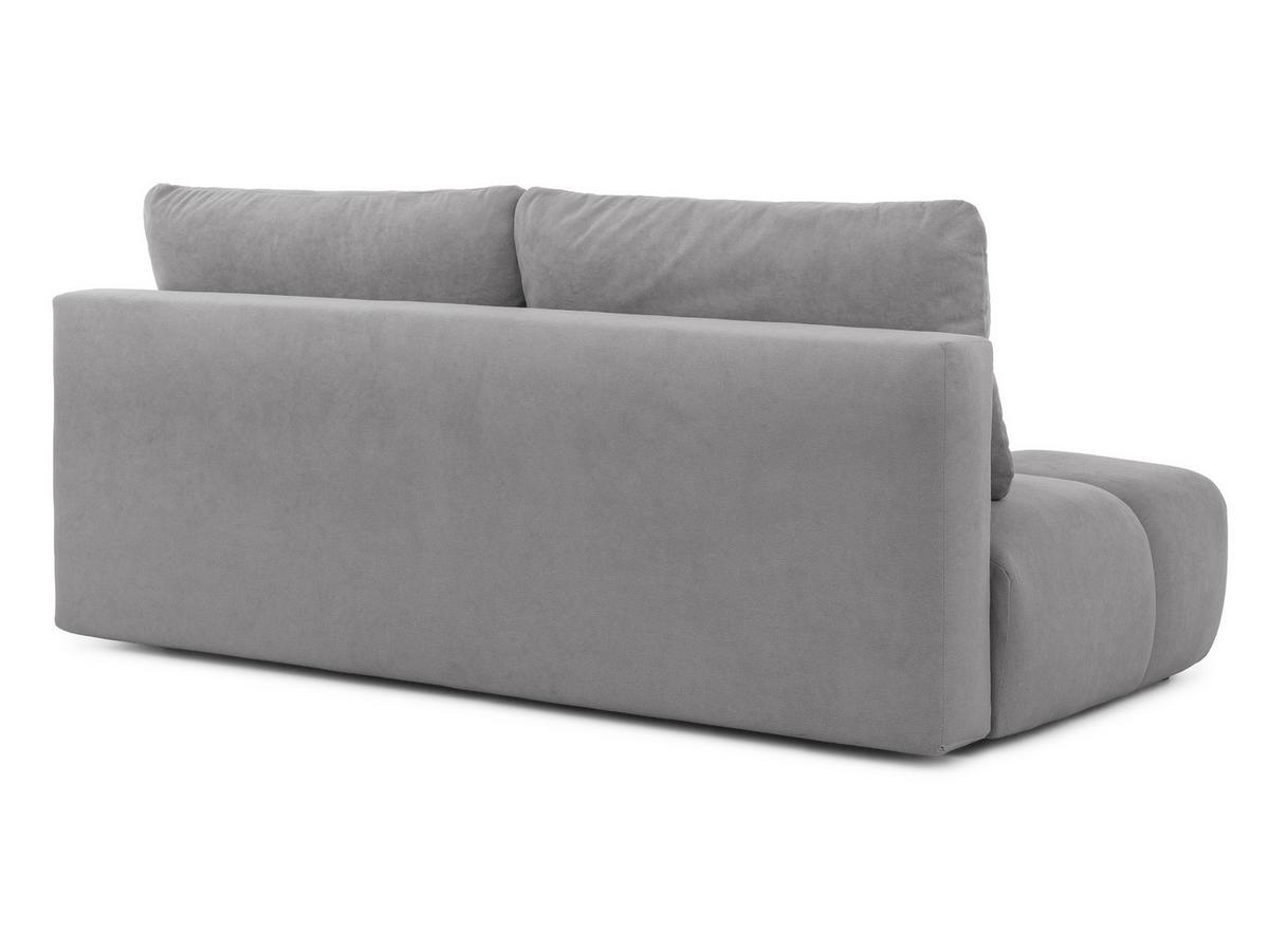 SCHLAFSOFA Belluno aus hochwertigem Grau Plüschstoff mit Bettkasten und tiefen Steppungen in Bubble-Optik - Schwarz/Grau, Holz/Kunststoff (205/87/105cm) - S-Style