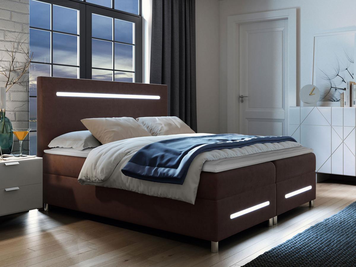 BOXBETT Enter LED - H3 - Braun, Holz (140/200cm) - MIRJAN24