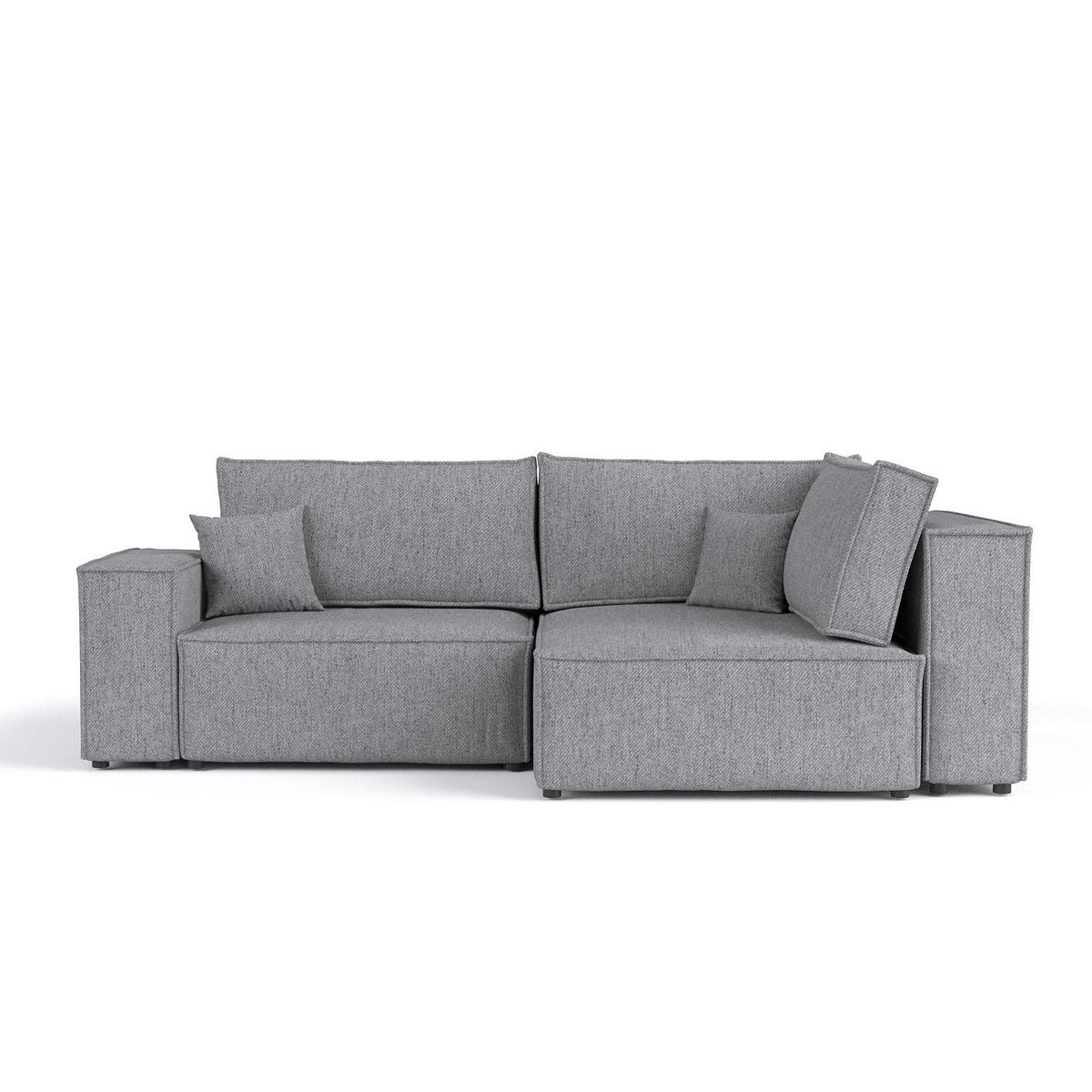 ECKSOFA AVION mit Schlaffunktion Grau im Neve Stoff - Schwarz/Grau, Holz/Holzwerkstoff (253/148cm) - AltaBeds