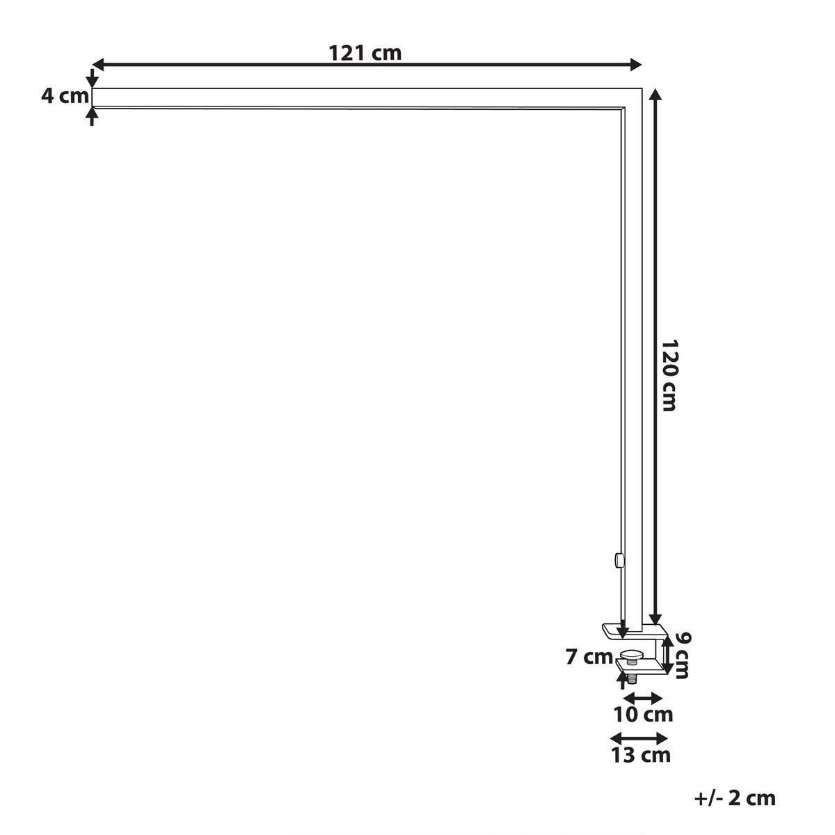 SCHREIBTISCHLAMPE Volans 4/121/120 cm - Weiß, Metall (4/121/120cm) - Beliani