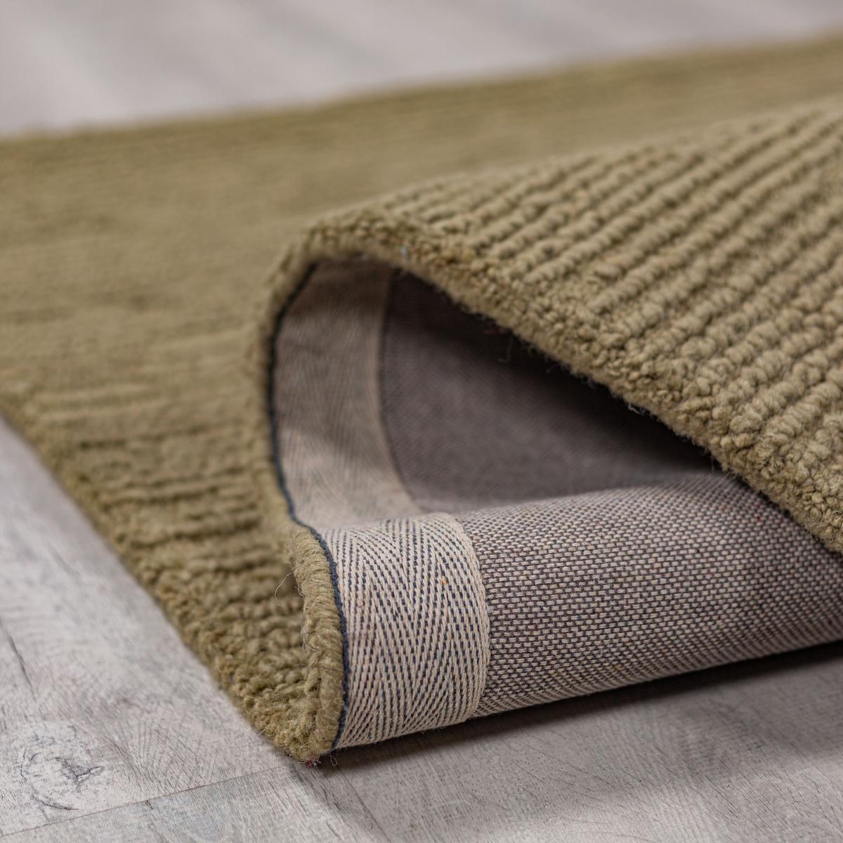WOLLTEPPICH ALNE, einfarbig, Erdtöne, 80 x 230 cm - Grün, Textil (230/80cm) - KADIMA DESIGN