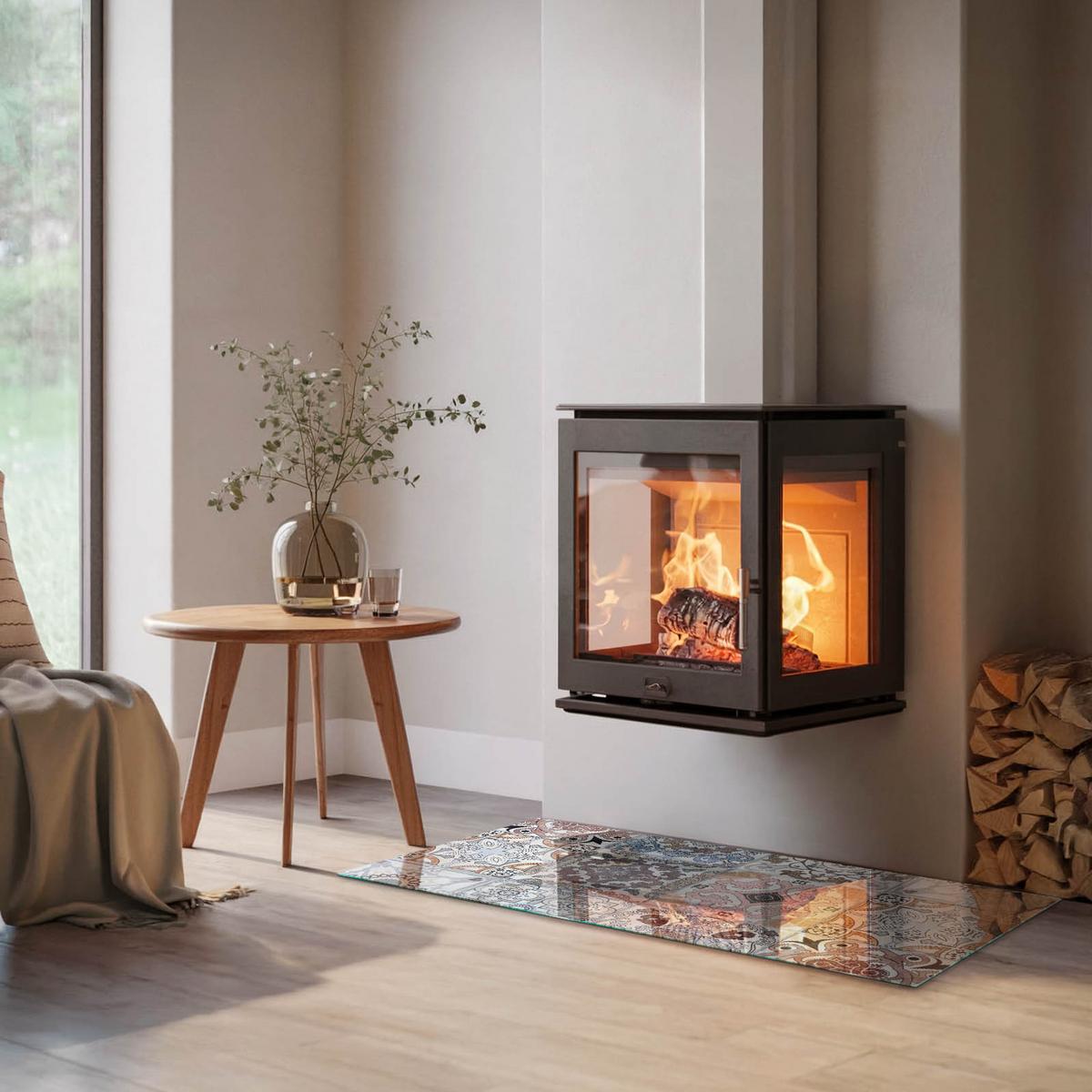 GLASPLATTE für Kamin 120x60 cm - Grau, Glas (120/60/0.4cm) - TULUP