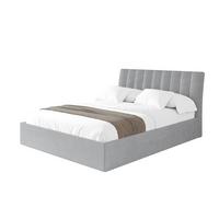 POLSTERBETT mit Bettkasten und Lattenrost, Boxbett ohne Matratze - ILAN 160x200 Grau - Alufarben, Holzwerkstoff/Textil (160/200cm) - ALTDECOR