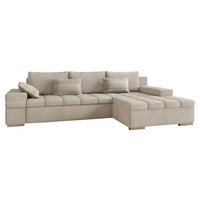 ECKSOFA Bangkok, Seite: Rechts - Beige/Silberfarben, Holz/Textil (310/175cm) - MIRJAN24