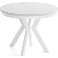 ESSTISCH Savio Weiß Neo rund ausziehbar verlängerbar XXL, Weiß 100-300/100/77 cm - Weiß, Holz/Holzwerkstoff (100/300/77cm) - WFL GROUP