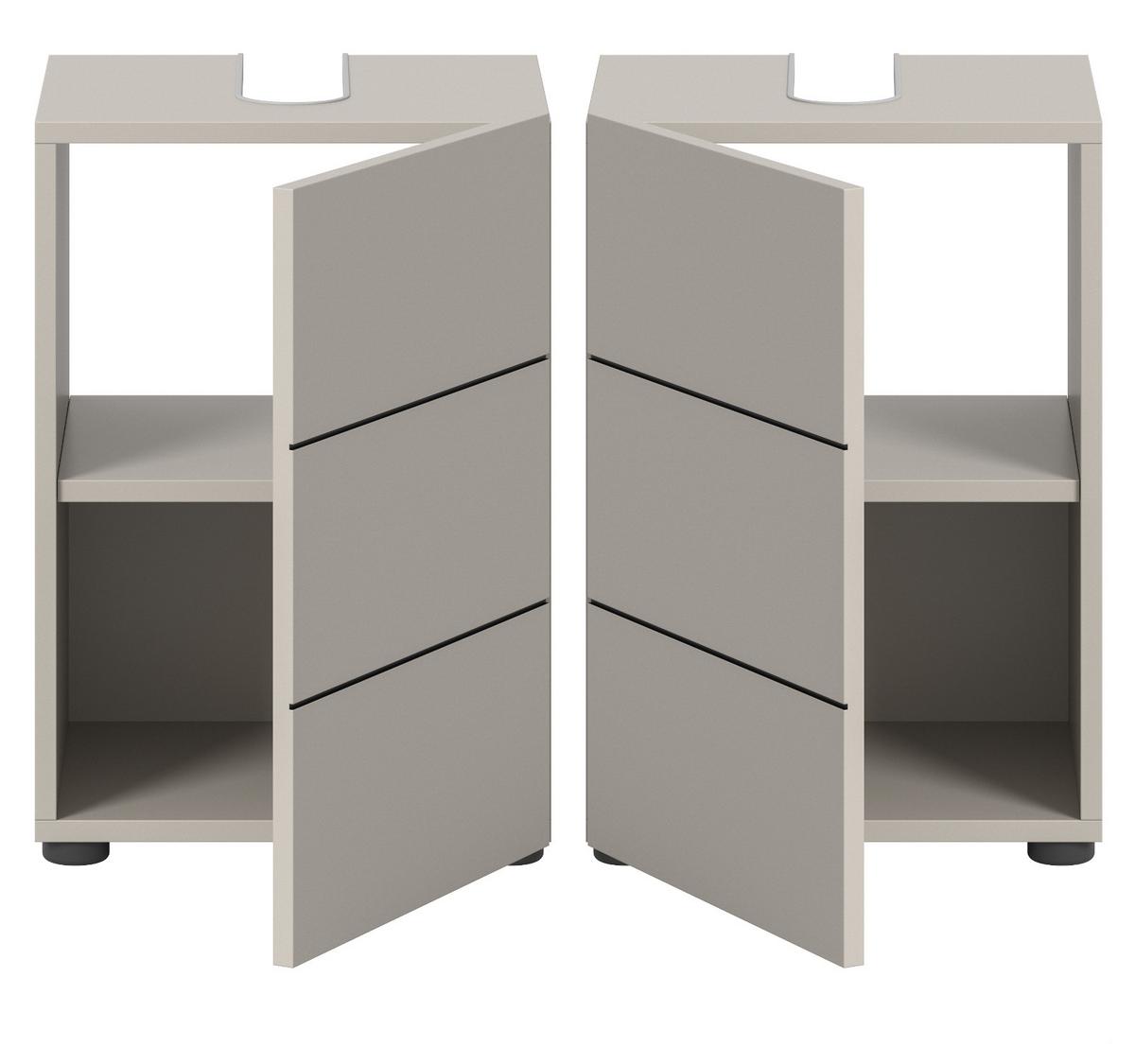 WASCHBECKENUNTERSCHRANK Kaschmir, Badezimmer Unterschrank 38 x 56 cm - Kaschmir/Schwarz, Holzwerkstoff/Kunststoff (38/56/34cm) - Inn.Furn