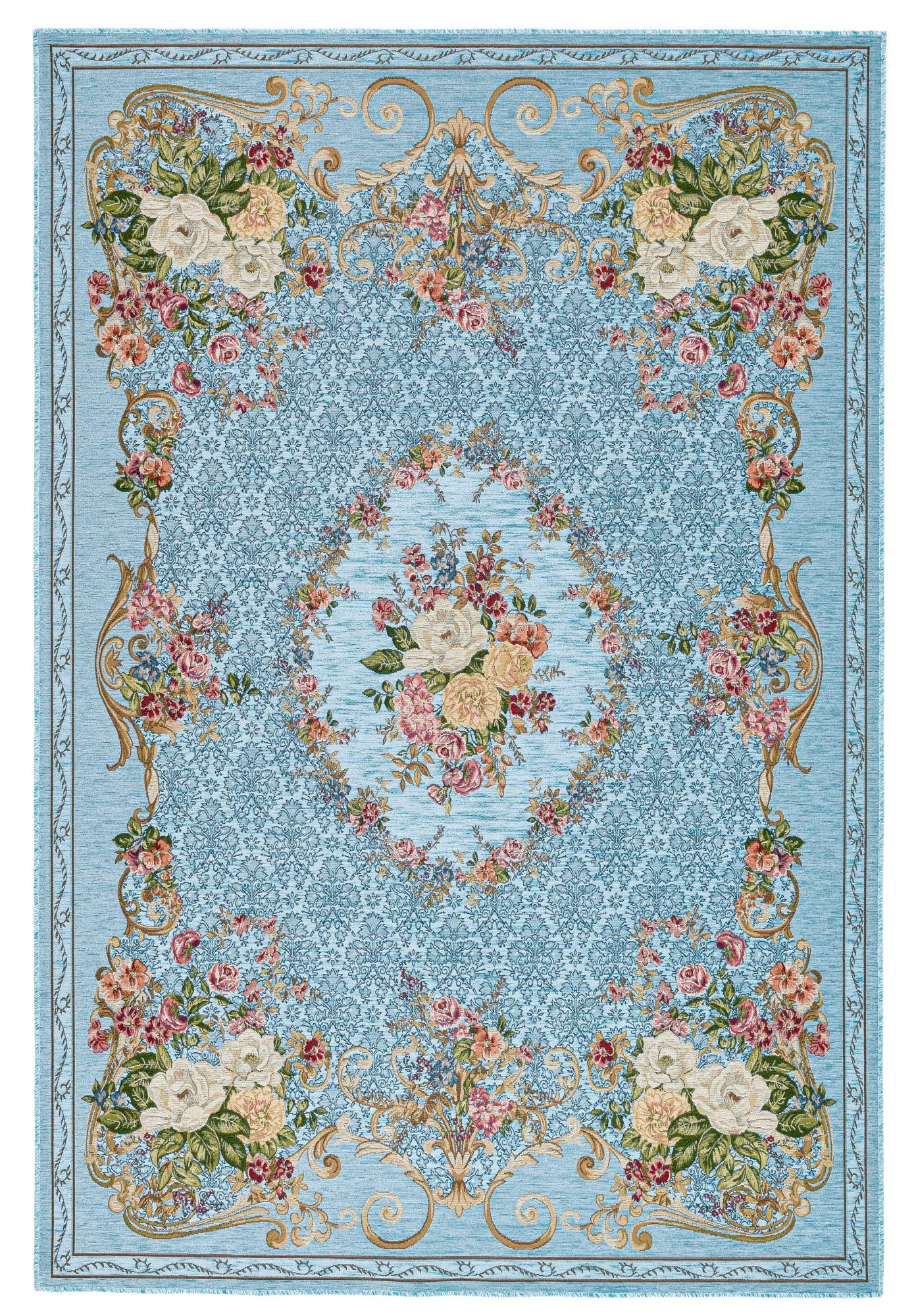 FLACHWEBTEPPICH Flomi Florence 80x150 cm - Türkis, Textil (80/150cm) - THEKO