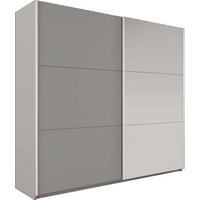 SCHWEBETÜRENSCHRANK IVERN 151/215/65 cm 2-türig mit Spiegel Grau - Grau, Holzwerkstoff (151/215/65cm) - MASSENO