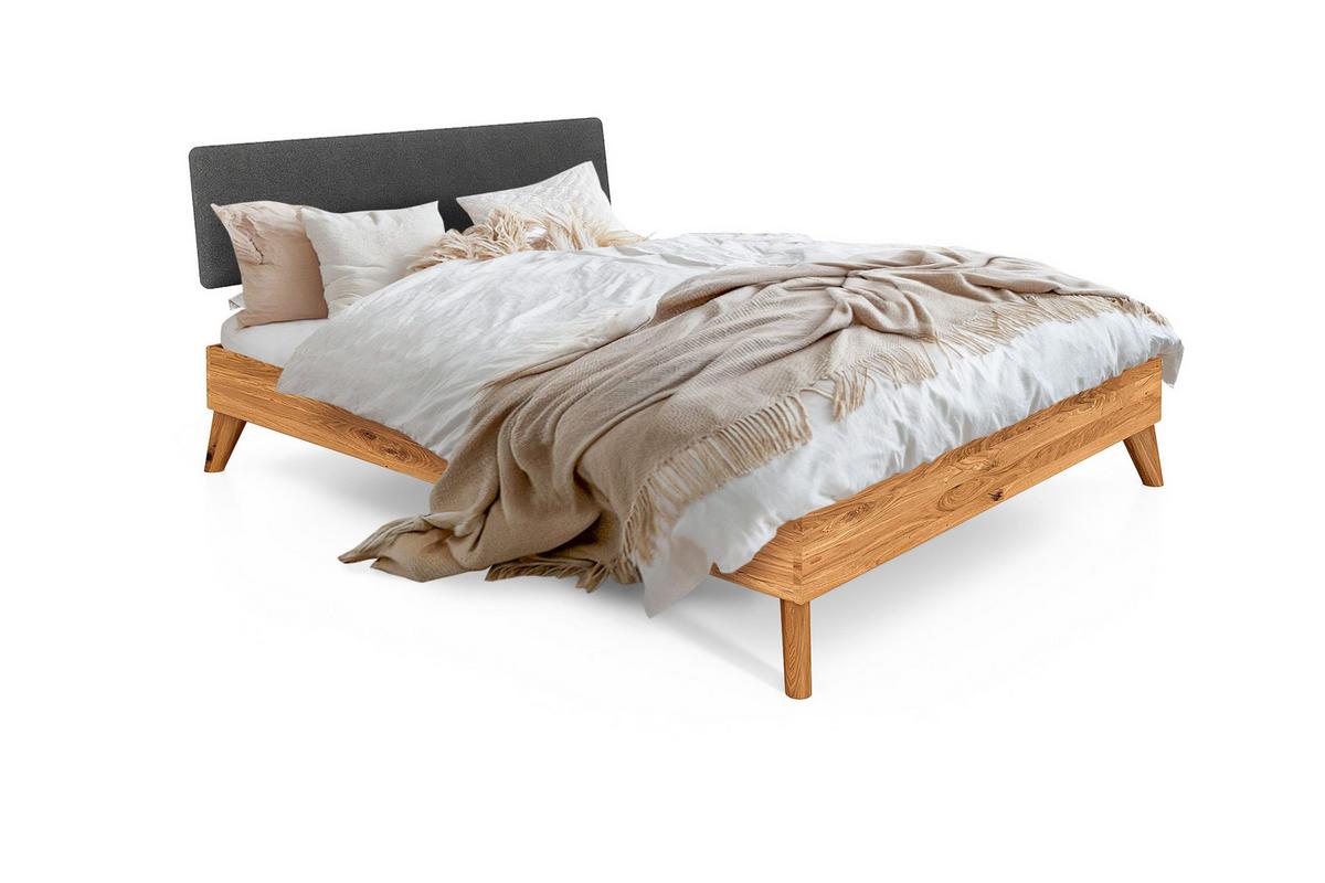 GREG BETT MIT GEPOLSTERTEM KOPFTEIL Wildeiche - Wildeiche, Holz (80/200cm) - byoak