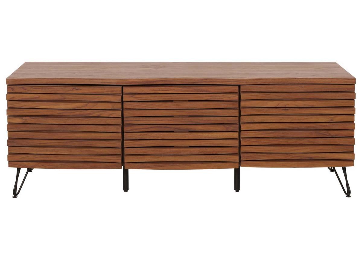 TV-RACK Walnuss Dekor - Walnussfarben, Holzwerkstoff (142/52/44cm) - MCW