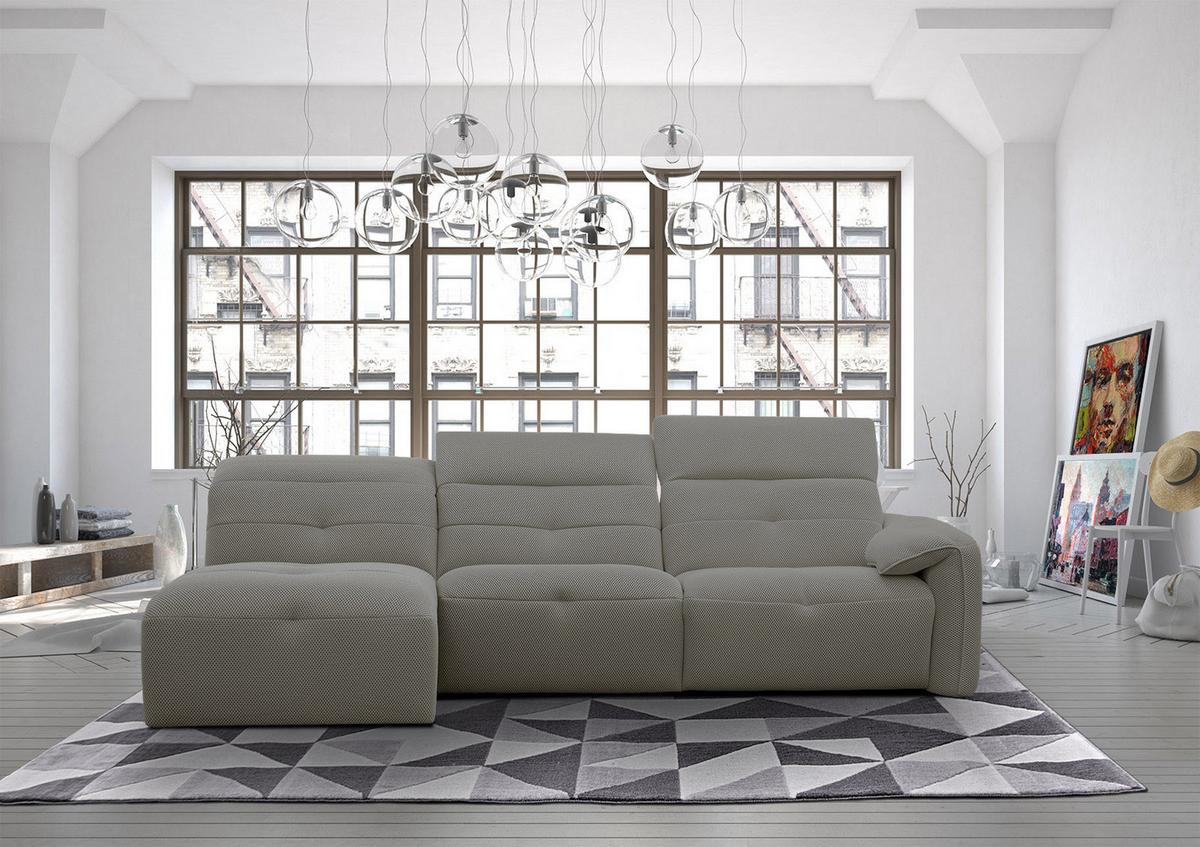 ECKSOFA TRENTO 4-Sitzer, taupe - Taupe/Schwarz, Holzwerkstoff/Kunststoff (165/262cm) - Wozimo