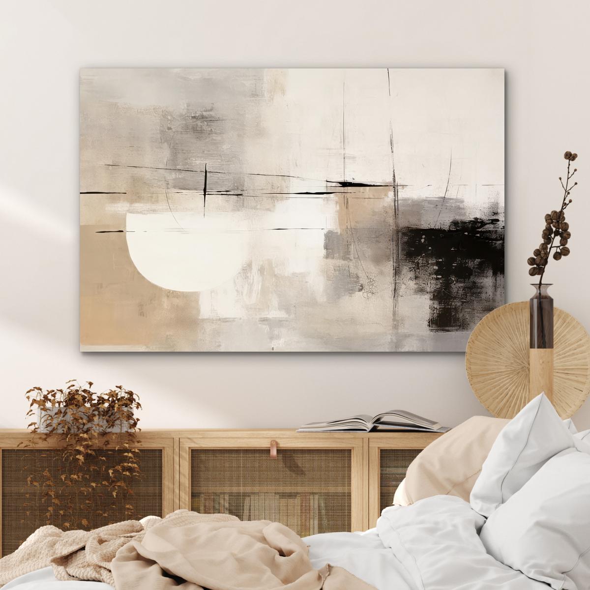 METALLBILD Abstrakt - Kunst - Grau Wanddeko 90x60 cm - Hellgrau, Metall (90/60cm) - MuchoWow