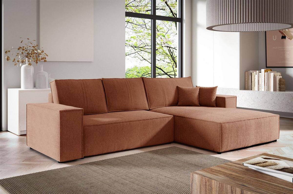 ECKSOFA Levio - Altrosa, Holzwerkstoff/Textil (294/185cm) - Fun Möbel