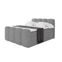 BOXBETT mit Matratze H3|H4 und Lattenrost - NINA-Z KING - 200x200 cm Monolith - Hellgrau - Hellgrau, Holzwerkstoff (200/200cm) - ALTDECOR