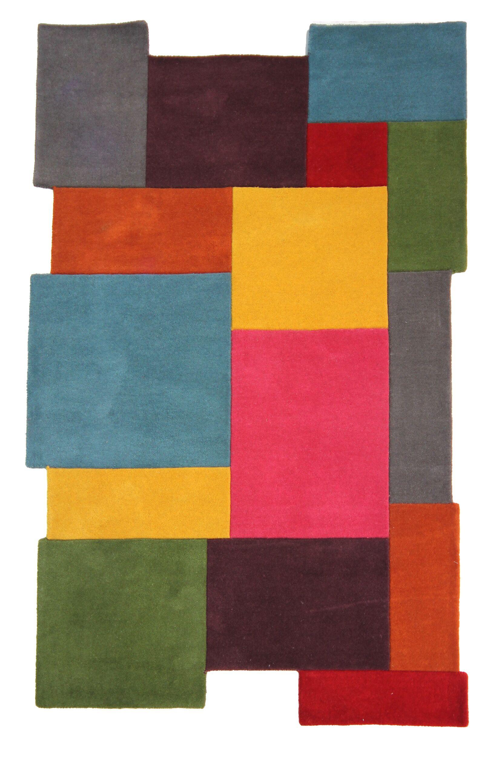 WOLLTEPPICH HALLEIN, geometrisch, Bunt, 150 x 240 cm - Multicolor, Textil (240/150cm) - KADIMA DESIGN