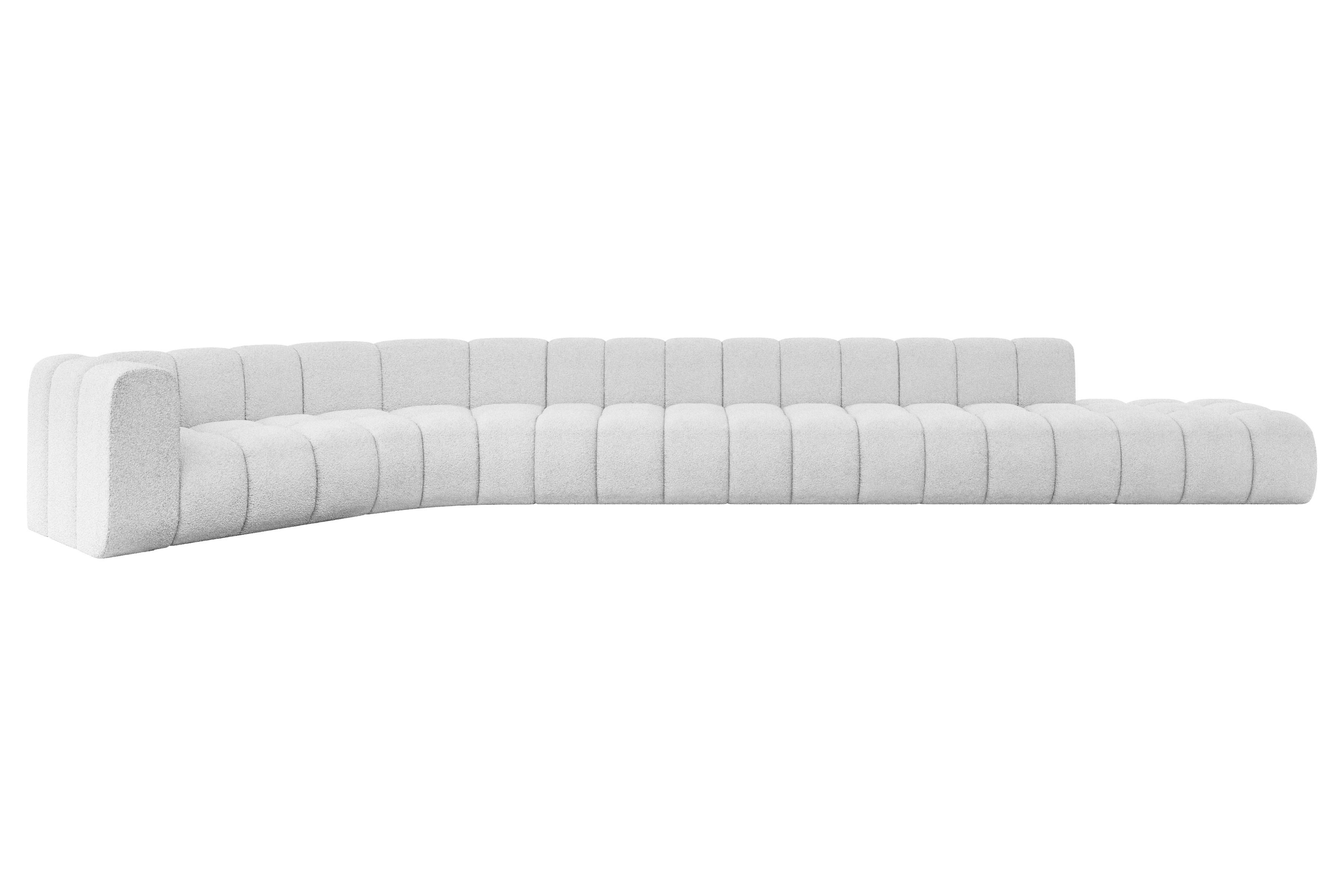 ECKSOFA modulares Sofa Tilmo-L3 - 581x194x70 cm Weiß - Weiß, Holzwerkstoff/Textil (581/194cm) - ALTDECOR
