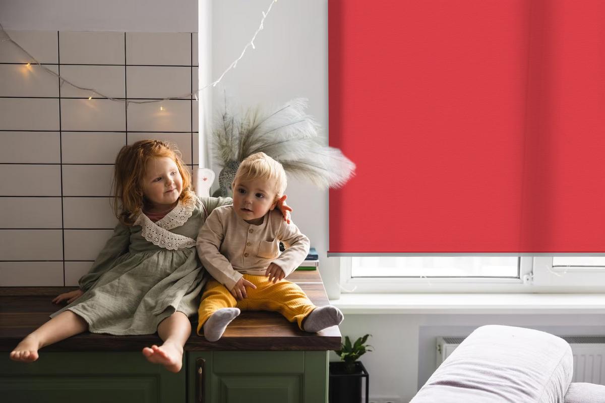 INNENROLLO - Fensterrollo - Rollo - 110x140 cm - Rot - Rot, Kunststoff (110/140/0.5cm) - TULUP
