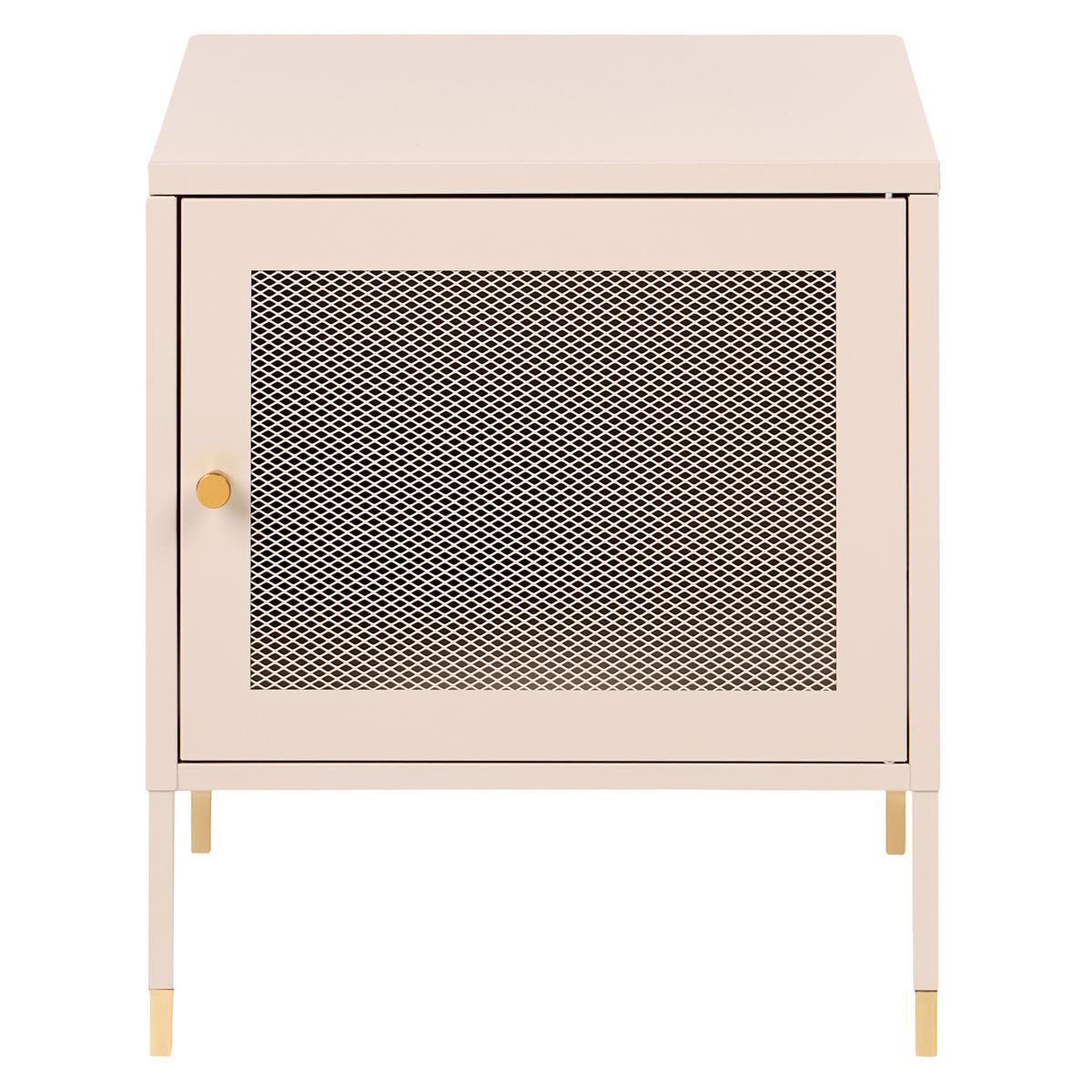NACHTTISCH Metall Beige Ossett - Beige/Goldfarben, Metall - Beliani