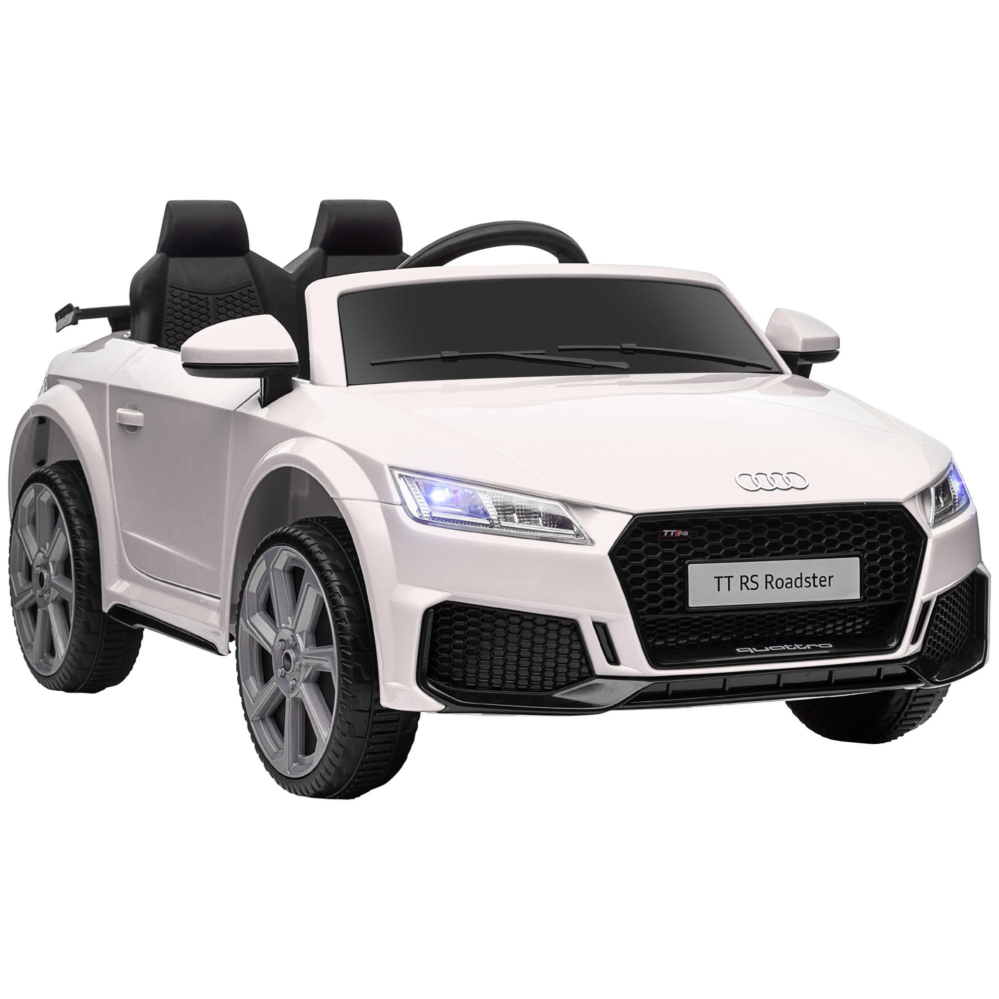 KINDER Elektroauto 12V Kinderauto mit 2,4G Fernbedienung, Musik, Weiß - Weiß, Metall (102/60/44cm) - HOMCOM