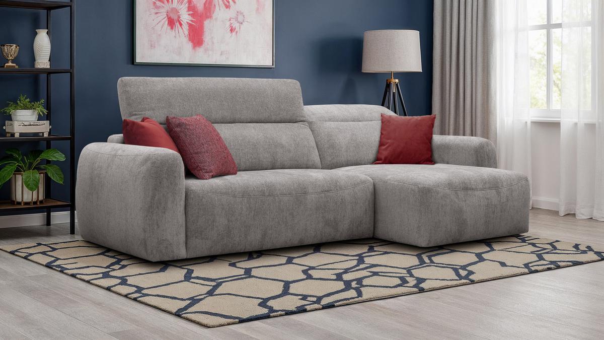 ECKSOFA NERO 4-Sitzer, platingrau - Schwarz/Grau, Holz/Textil (272/81/159cm) - Wozimo
