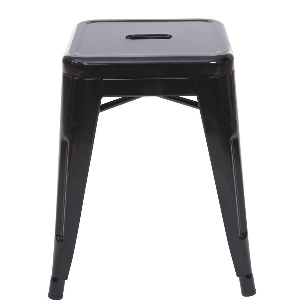 HOCKER Schwarz 4er-Set - Schwarz, Metall (39/46/39cm) - MCW