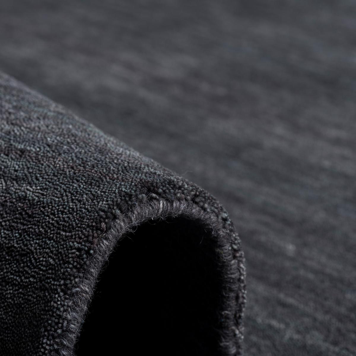 NATUR TEPPICH LÄUFER INDO NEPAL GABBEH SHIVA - Anthrazit, Textil (90/160cm) - Pergamon