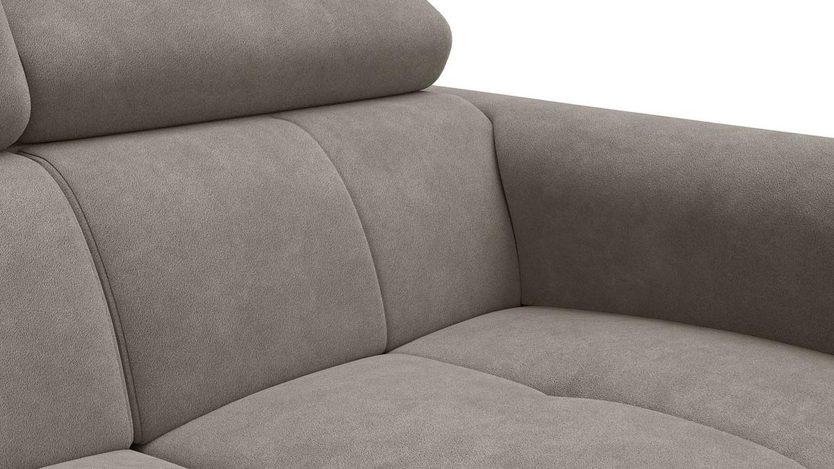 SOFA RODEN 2-Sitzer, beige, Veloursstoff - Beige, Holz/Textil (152/82/103cm) - Wozimo