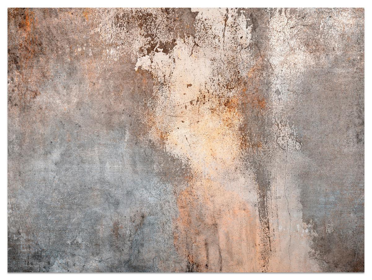 FOTOTAPETE für Wohnzimmer Beton Abstraktion 150x105 - Beige/Orange, Papier (150/105cm) - Muralo