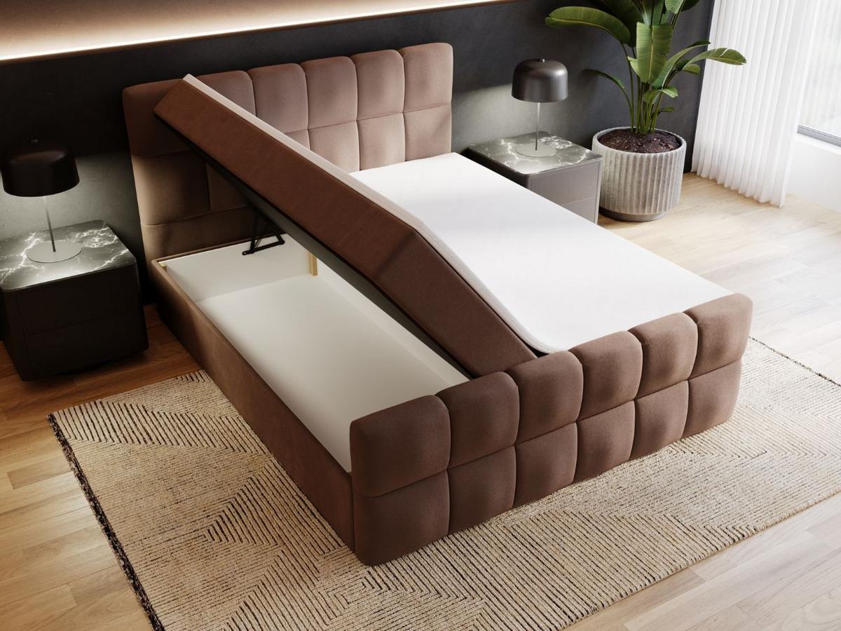 BOXBETT Alicante 140x200 Braun - Braun, Holz/Textil (140/200cm) - Graingold