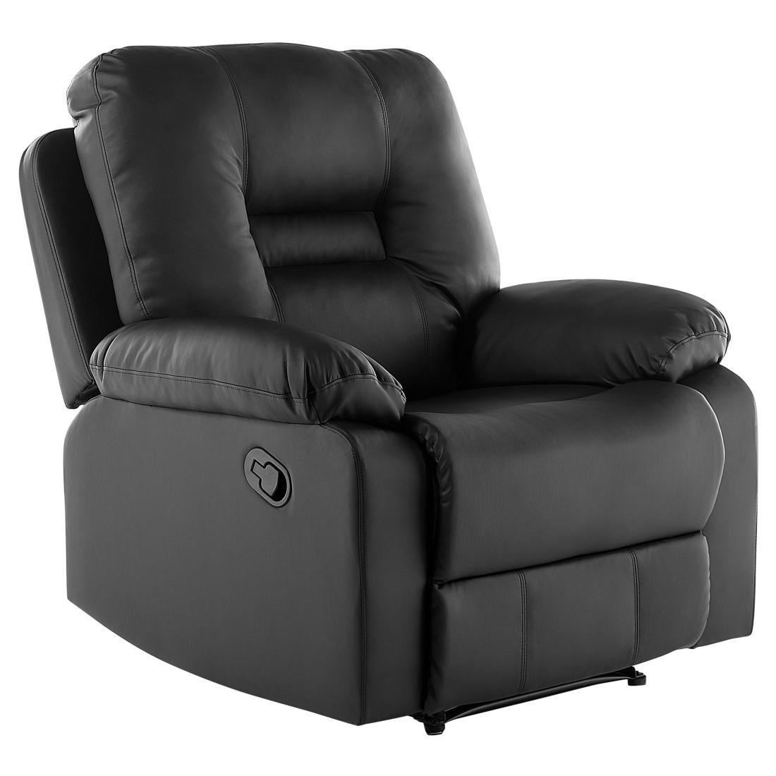 SESSEL Kunstleder schwarz verstellbar Bergen - Schwarz, Kunststoff (85/101/74cm) - Beliani