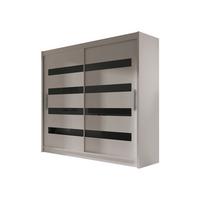 KLEIDERSCHRANK London XI - Kaschmir/Silberfarben, Holzwerkstoff/Kunststoff (180/215/58cm) - MIRJAN24