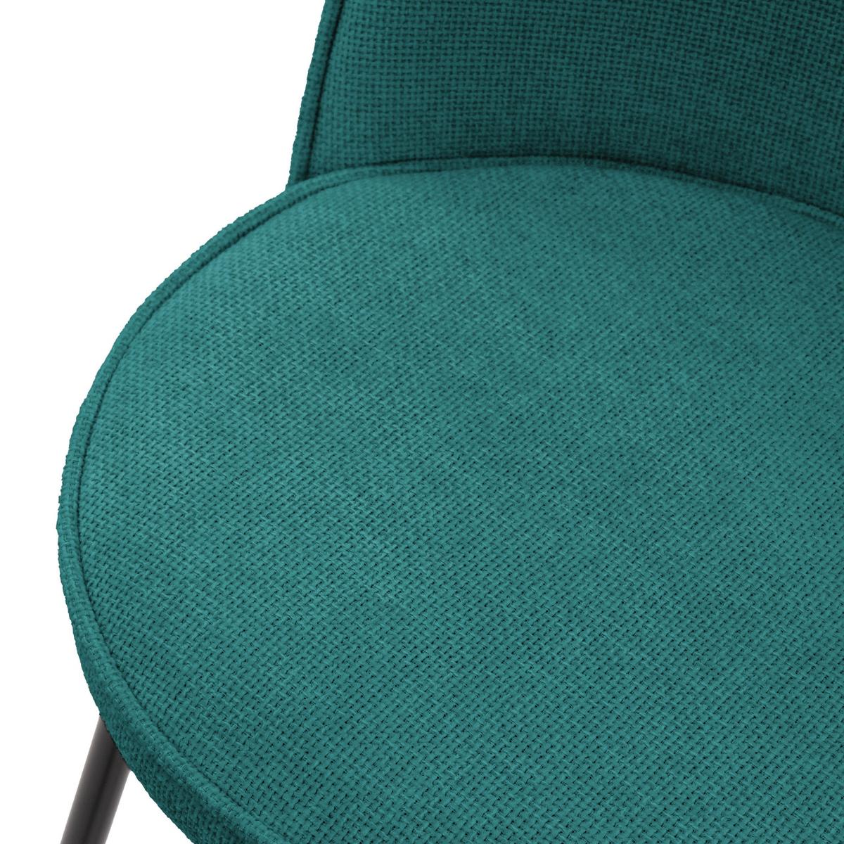BARHOCKER 4er Set Petrol mit Stoffbezug - Petrol/Schwarz, Textil/Metall (52/102/50cm) - ML-DESIGN