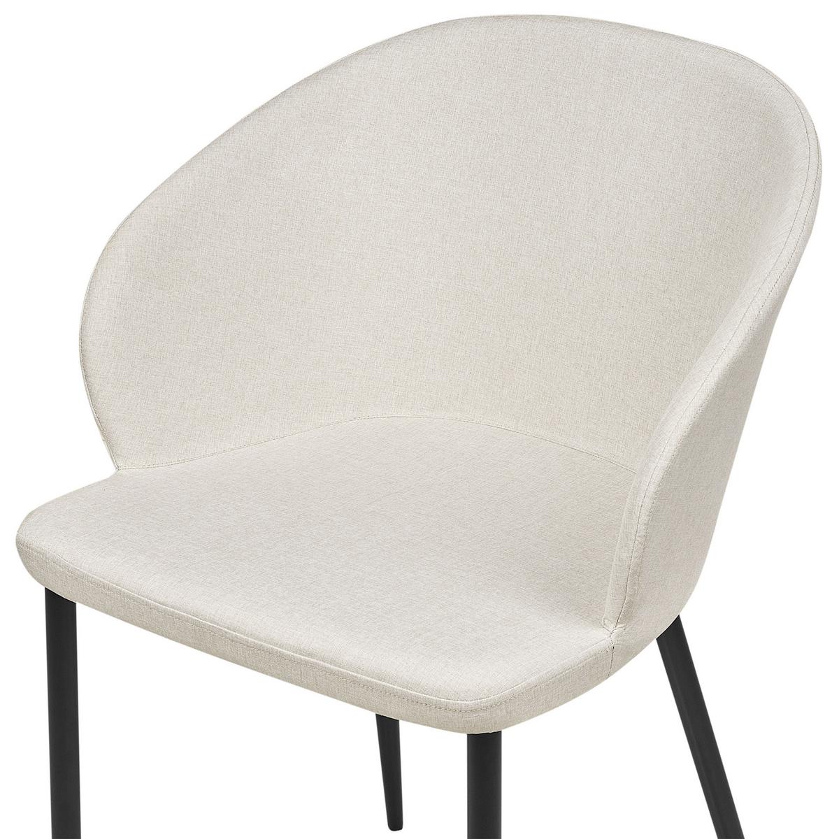 ESSZIMMERSTUHL 2er-Set hellbeige/schwarz Mason - Beige/Schwarz, Textil (45/82/45cm) - Beliani